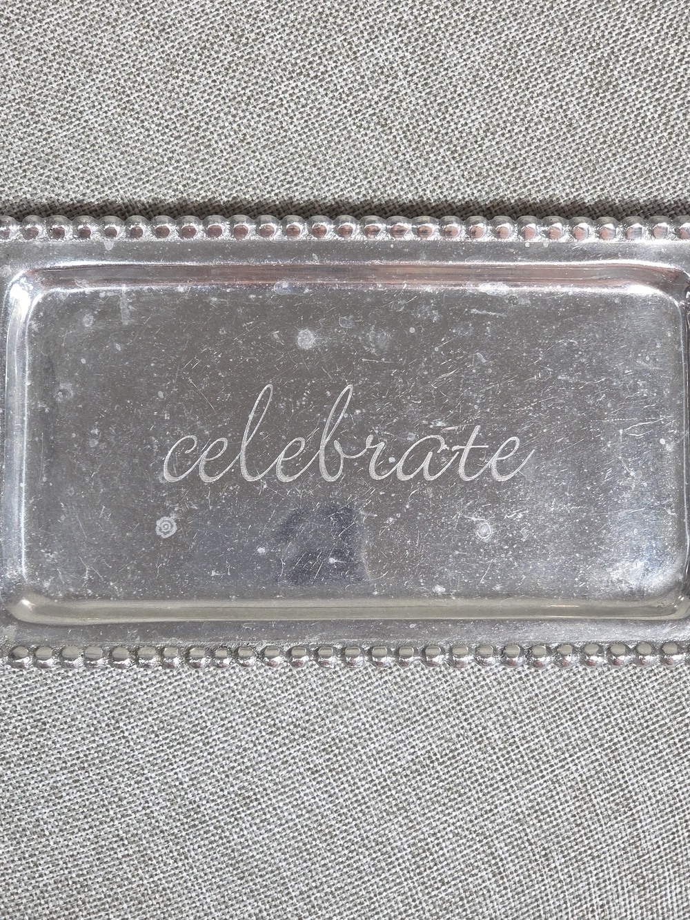 Mariposa Celebrate Silver Tray Recycled Aluminum Gift Dish